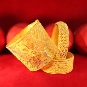 22K Gold Floral Design Bangles