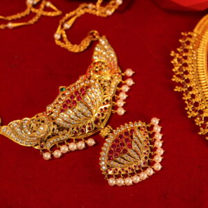 Antique South Indian Temple Necklace – 22K Gold Finish