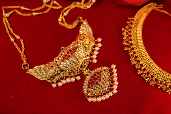 Antique South Indian Temple Necklace – 22K Gold Finish